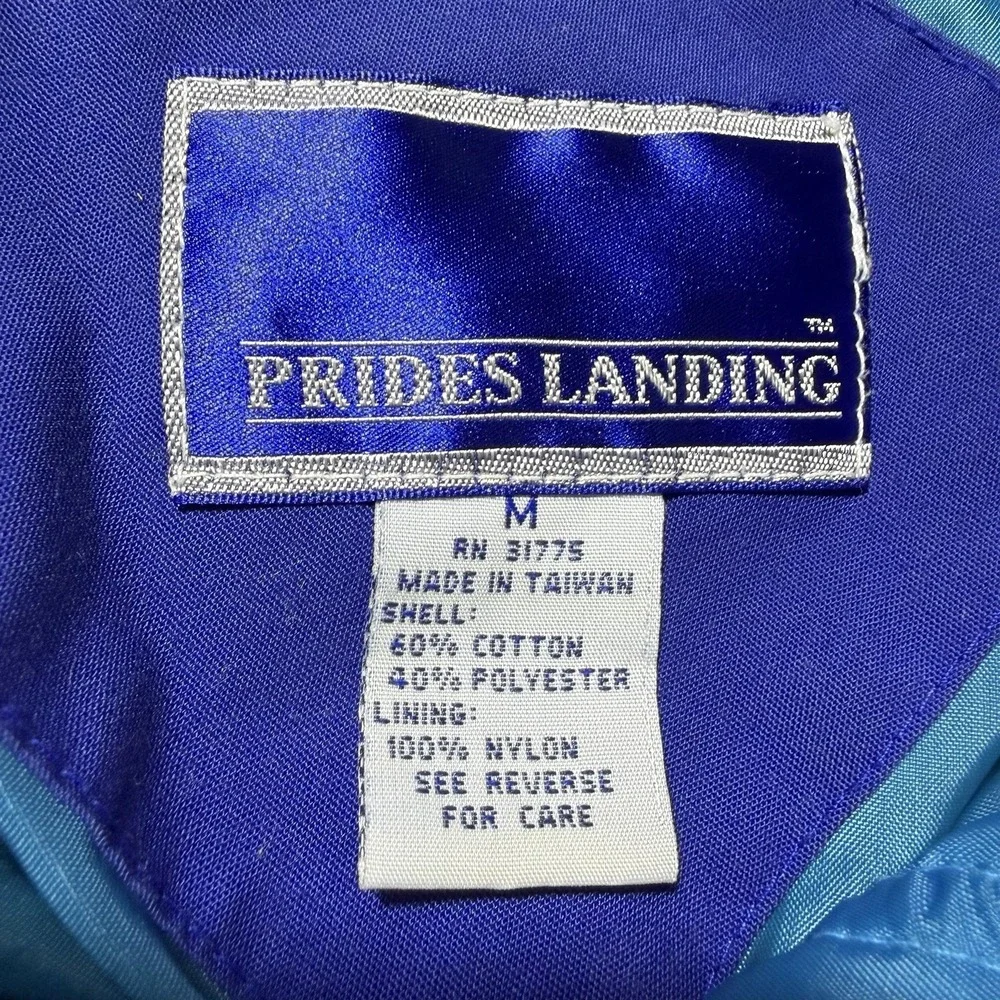 Vintage 90s‎ Prides Landing Colorblock Jacket Medium Purple Teal Made In Taiwan